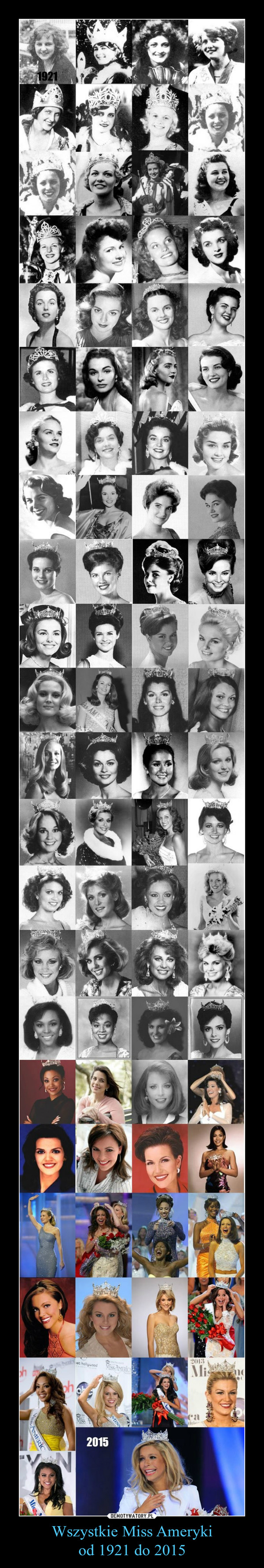 Wszystkie Miss Amerykiod 1921 do 2015 –  