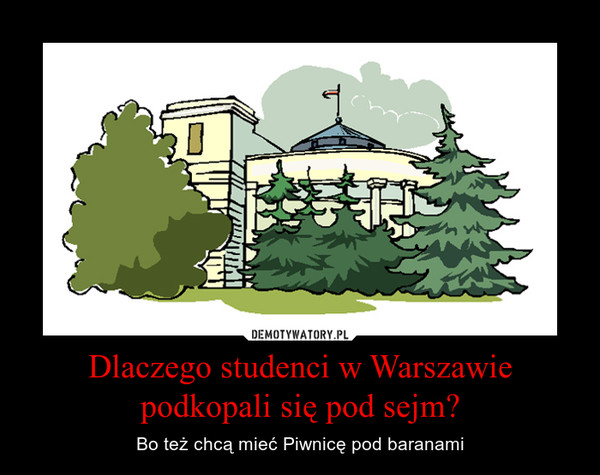 Dlaczego studenci w Warszawie podkopali się pod sejm? – Bo też chcą mieć Piwnicę pod baranami 