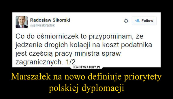 Marszałek na nowo definiuje priorytety polskiej dyplomacji –  