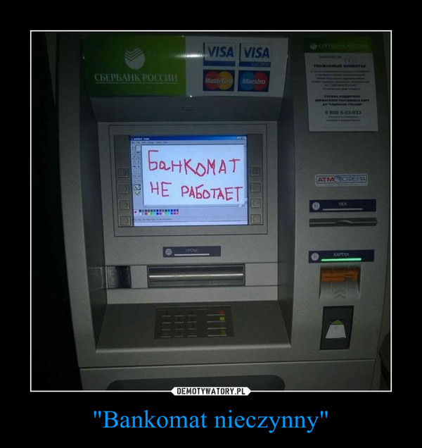"Bankomat nieczynny"