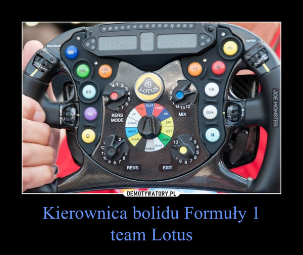 Kierownica bolidu Formuły 1
team Lotus