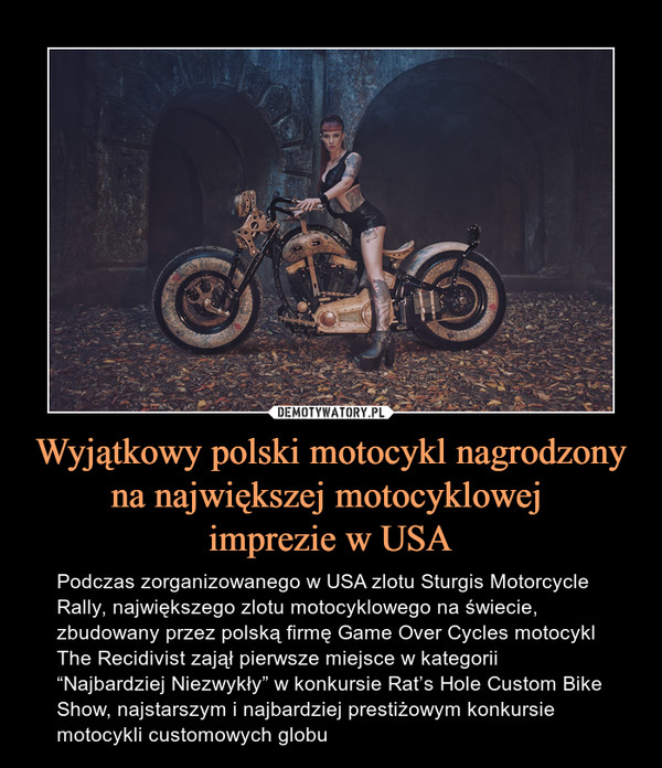 Wyjątkowy polski motocykl nagrodzony na największej motocyklowej 
imprezie w USA