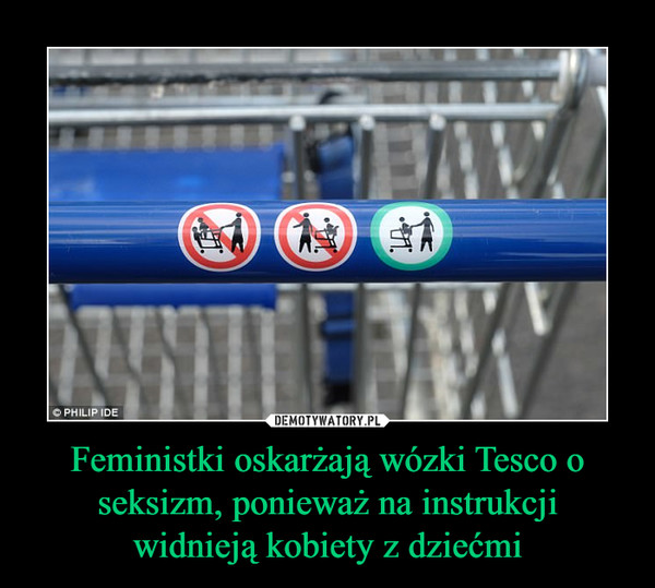 Feministki oskarżają wózki Tesco o seksizm, ponieważ na instrukcji widnieją kobiety z dziećmi