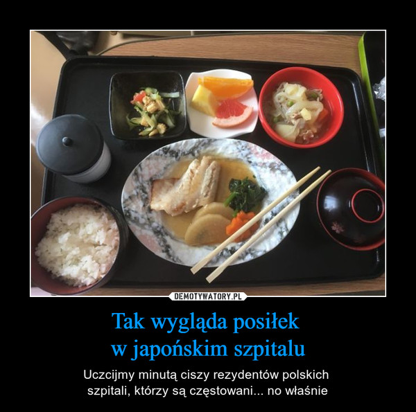 Tak wygląda posiłek w japońskim szpitalu – Uczcijmy minutą ciszy rezydentów polskich szpitali, którzy są częstowani... no właśnie 