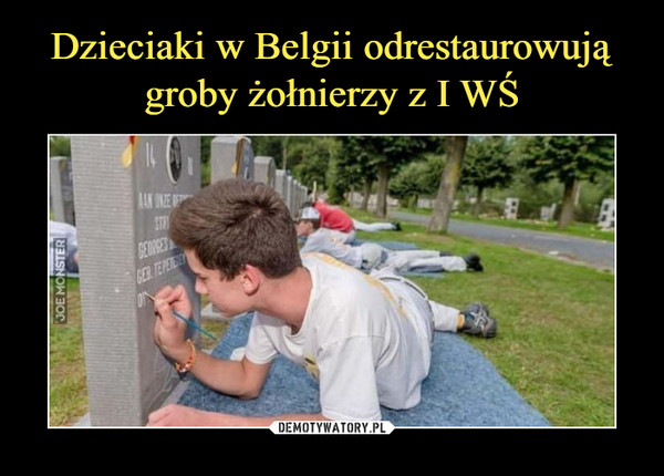 Dzieciaki w Belgii odrestaurowują groby żołnierzy z I WŚ