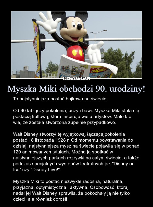 Myszka Miki obchodzi 90. urodziny!