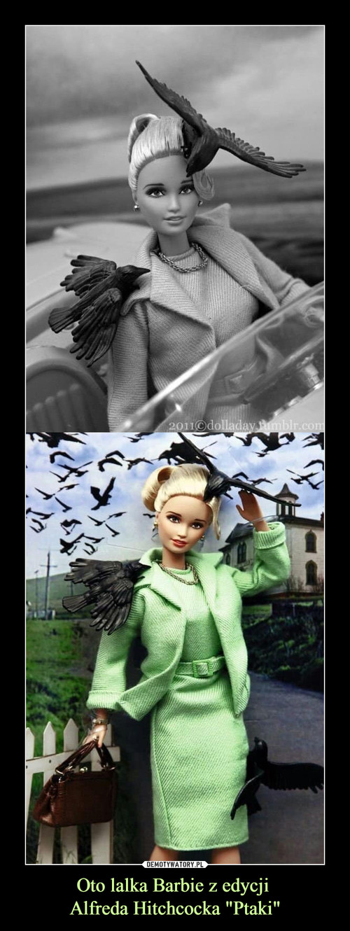 Oto lalka Barbie z edycji 
Alfreda Hitchcocka "Ptaki"