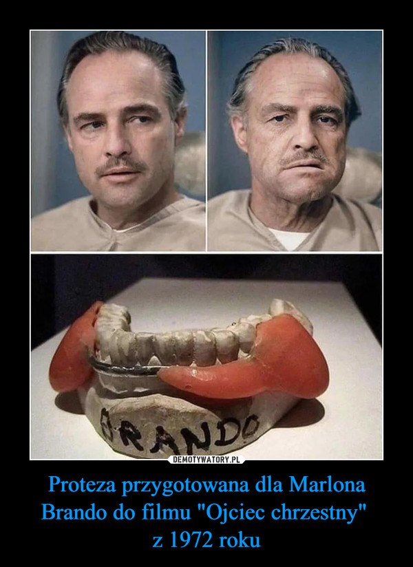 Proteza przygotowana dla Marlona Brando do filmu "Ojciec chrzestny" z 1972 roku –  