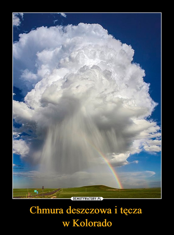 Chmura deszczowa i tęcza w Kolorado –  