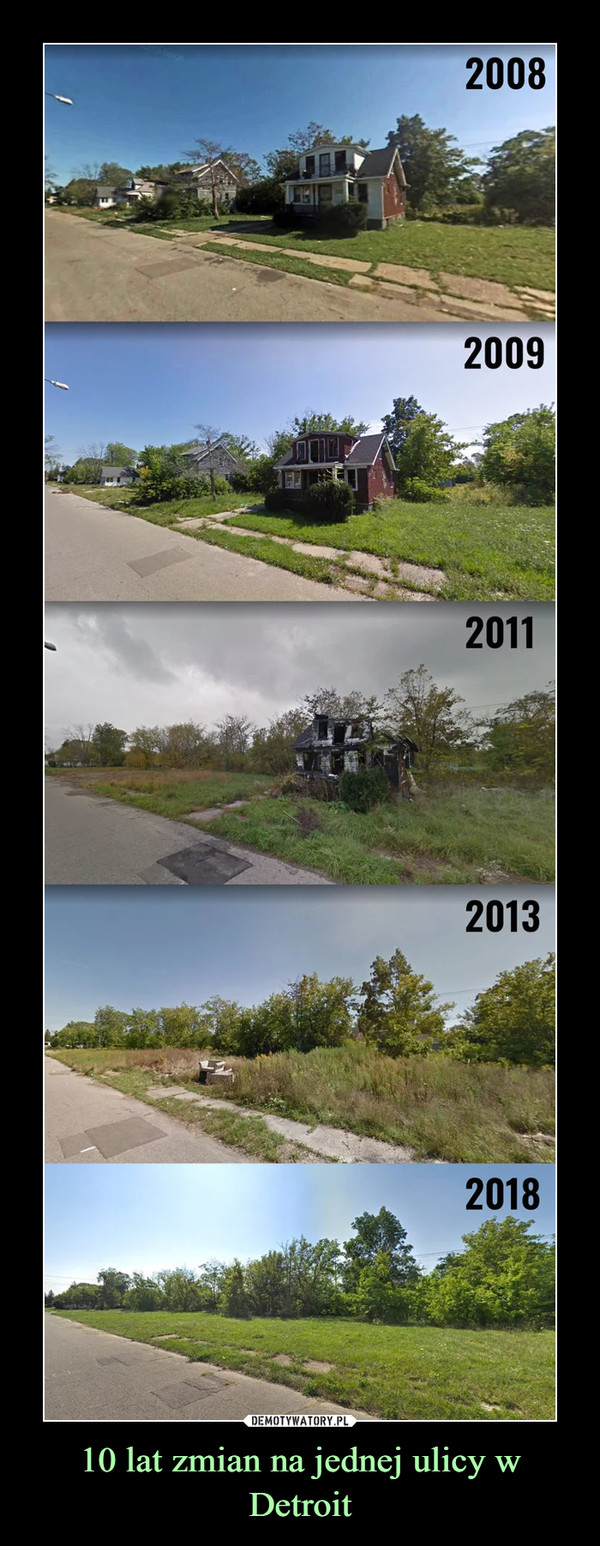 10 lat zmian na jednej ulicy w Detroit