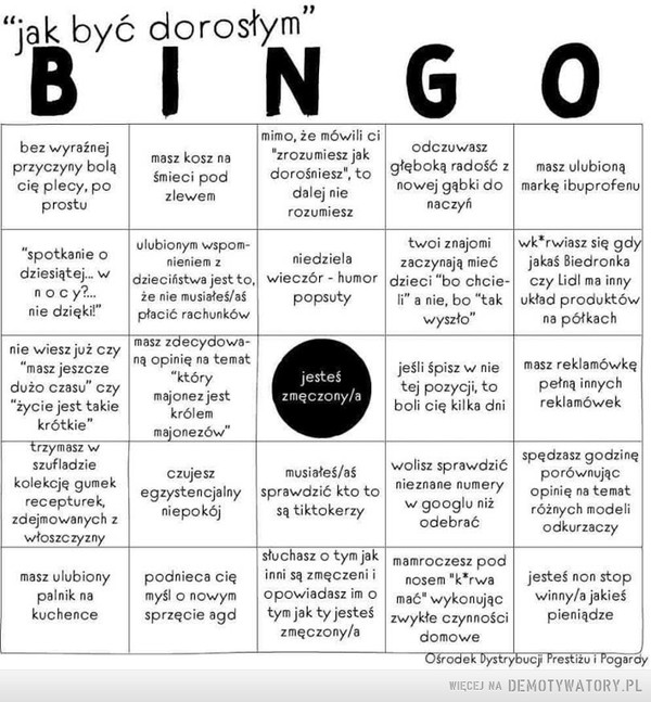 Bingo dla dorosłych –  