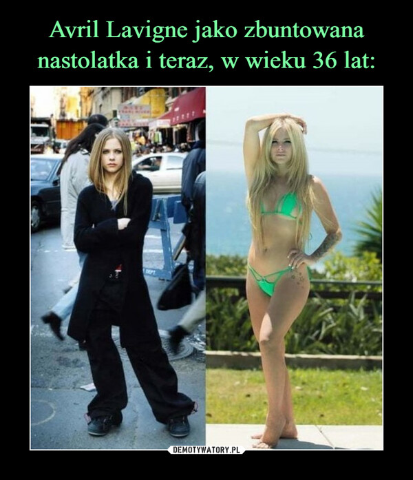 Avril Lavigne jako zbuntowana nastolatka i teraz, w wieku 36 lat: