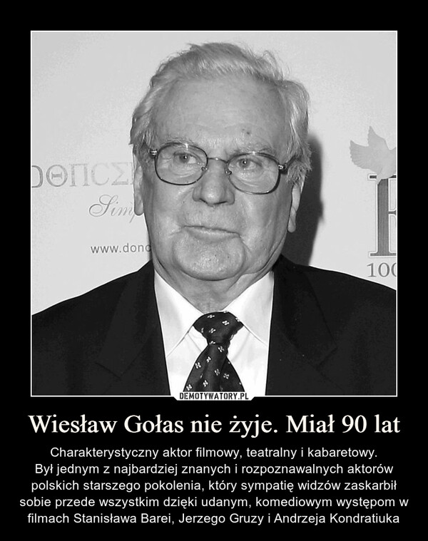 Wiesław Gołas nie żyje. Miał 90 lat