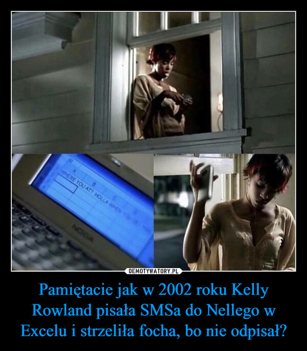 Pamiętacie jak w 2002 roku Kelly Rowland pisała SMSa do Nellego w Excelu i strzeliła focha, bo nie odpisał?