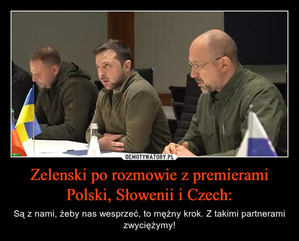 Zelenski po rozmowie z premierami Polski, Słowenii i Czech: – Są z nami, żeby nas wesprzeć, to mężny krok. Z takimi partnerami zwyciężymy! 
