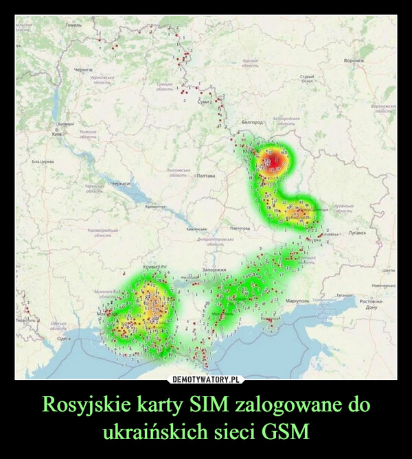 Rosyjskie karty SIM zalogowane do ukraińskich sieci GSM –  