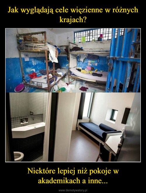 Jak wyglądają cele więzienne w różnych krajach? Niektóre lepiej niż pokoje w akademikach a inne...