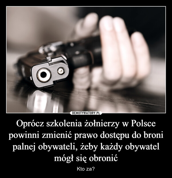 Oprócz szkolenia żołnierzy w Polsce powinni zmienić prawo dostępu do broni palnej obywateli, żeby każdy obywatel mógł się obronić – Kto za? 