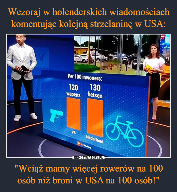 "Wciąż mamy więcej rowerów na 100 osób niż broni w USA na 100 osób!" –  