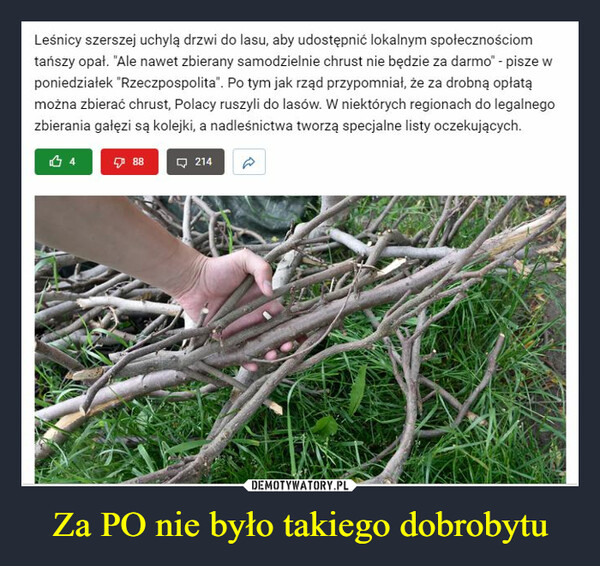 Za PO nie było takiego dobrobytu