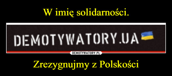 Zrezygnujmy z Polskości –  