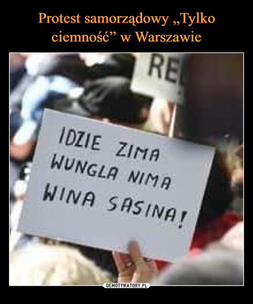 Protest samorządowy „Tylko ciemność” w Warszawie