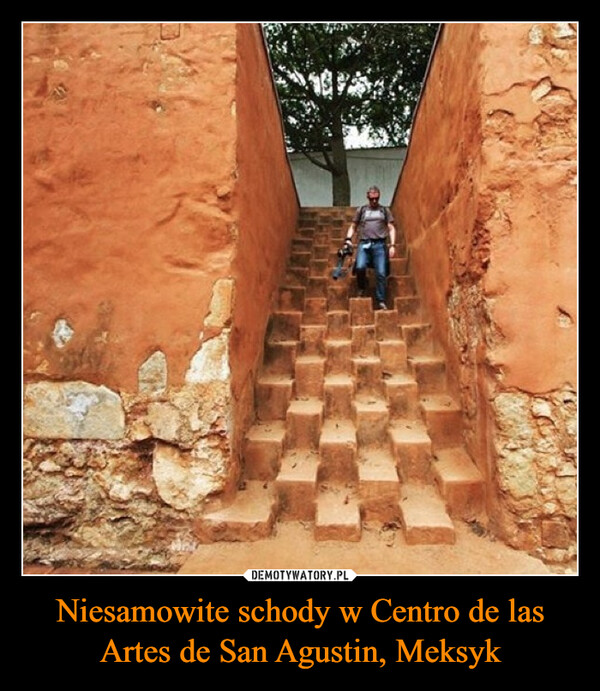 Niesamowite schody w Centro de las Artes de San Agustin, Meksyk –  