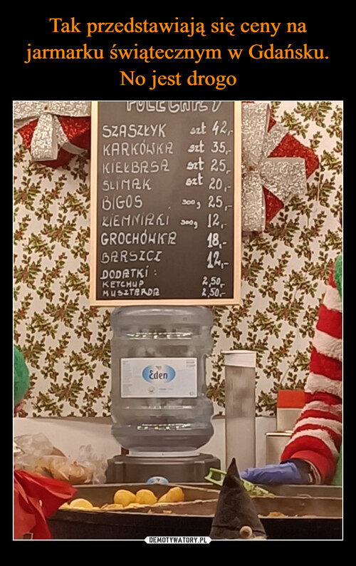 Tak przedstawiają się ceny na jarmarku świątecznym w Gdańsku. No jest drogo