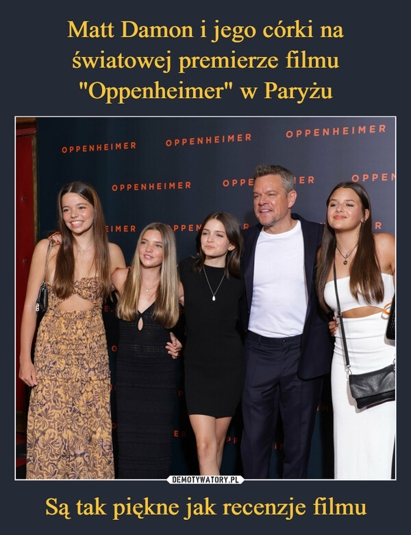 Matt Damon i jego córki na światowej premierze filmu "Oppenheimer" w Paryżu Są tak piękne jak recenzje filmu