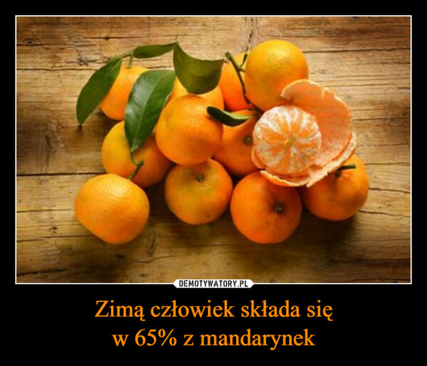 Zimą człowiek składa sięw 65% z mandarynek –  