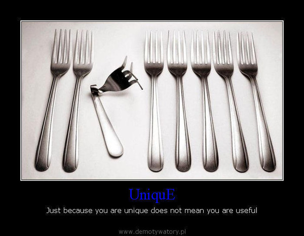 UniquE – Just because you are unique does not mean you are useful  